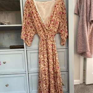 Medium maxi length floral dress